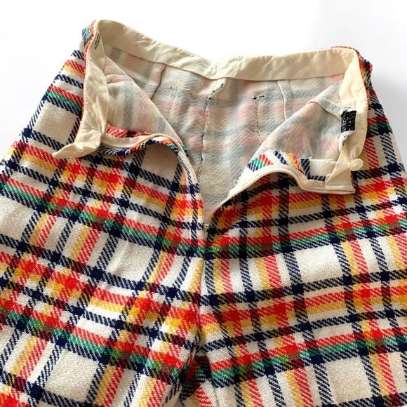 Vintage 1970’s Hi Waisted Plaid Bellbottom Pants - Picture 5 of 9